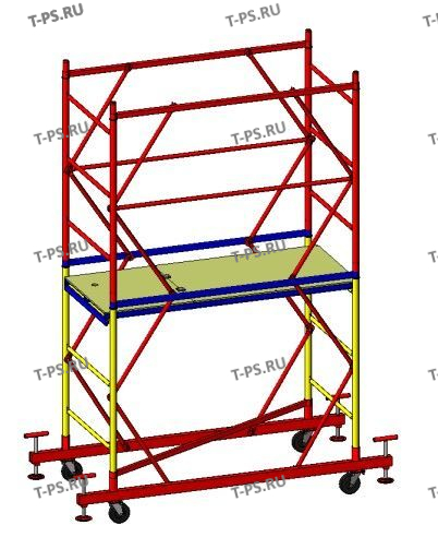 Вышка-тура стальная ВСП-2501,2 (рабочая высота 3,4 м, площадка 1,2x2,0 м)