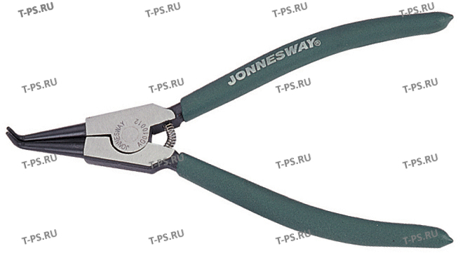 AG010012 Щипцы загнутые 90&deg; для стопорных колец с ПВХ рукоятками, разжим, 220 мм, 32-80 мм