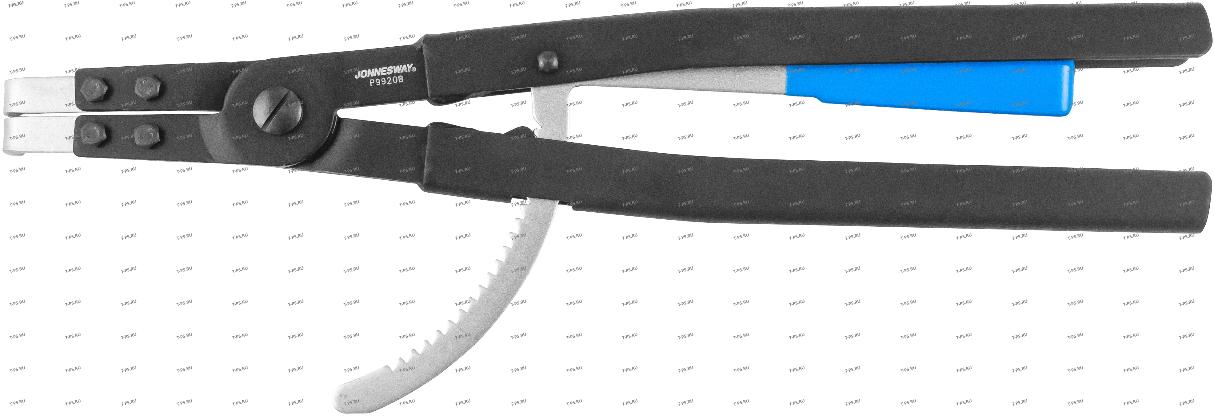 P9920B Щипцы загнутые 90&deg; с фиксатором для стопорных колец, сжим, 165-300 мм, 4.5-5.5 мм, 500 мм