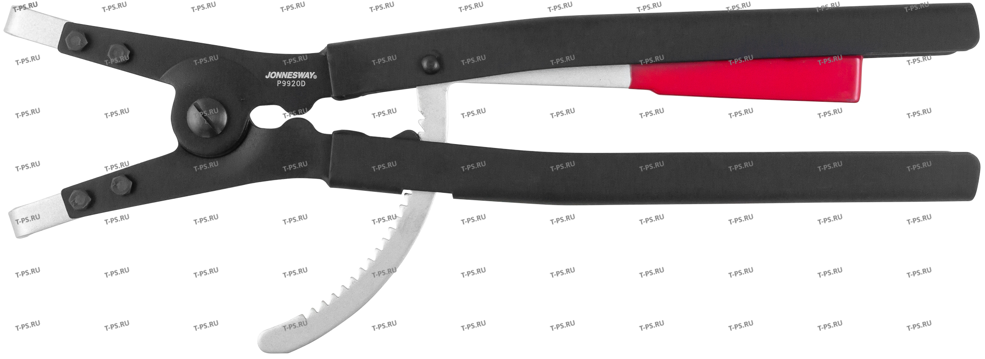 P9920D Щипцы загнутые 90&deg; с фиксатором для стопорных колец, разжим, 165-300 мм, 4.5-5.5 мм, 500 мм