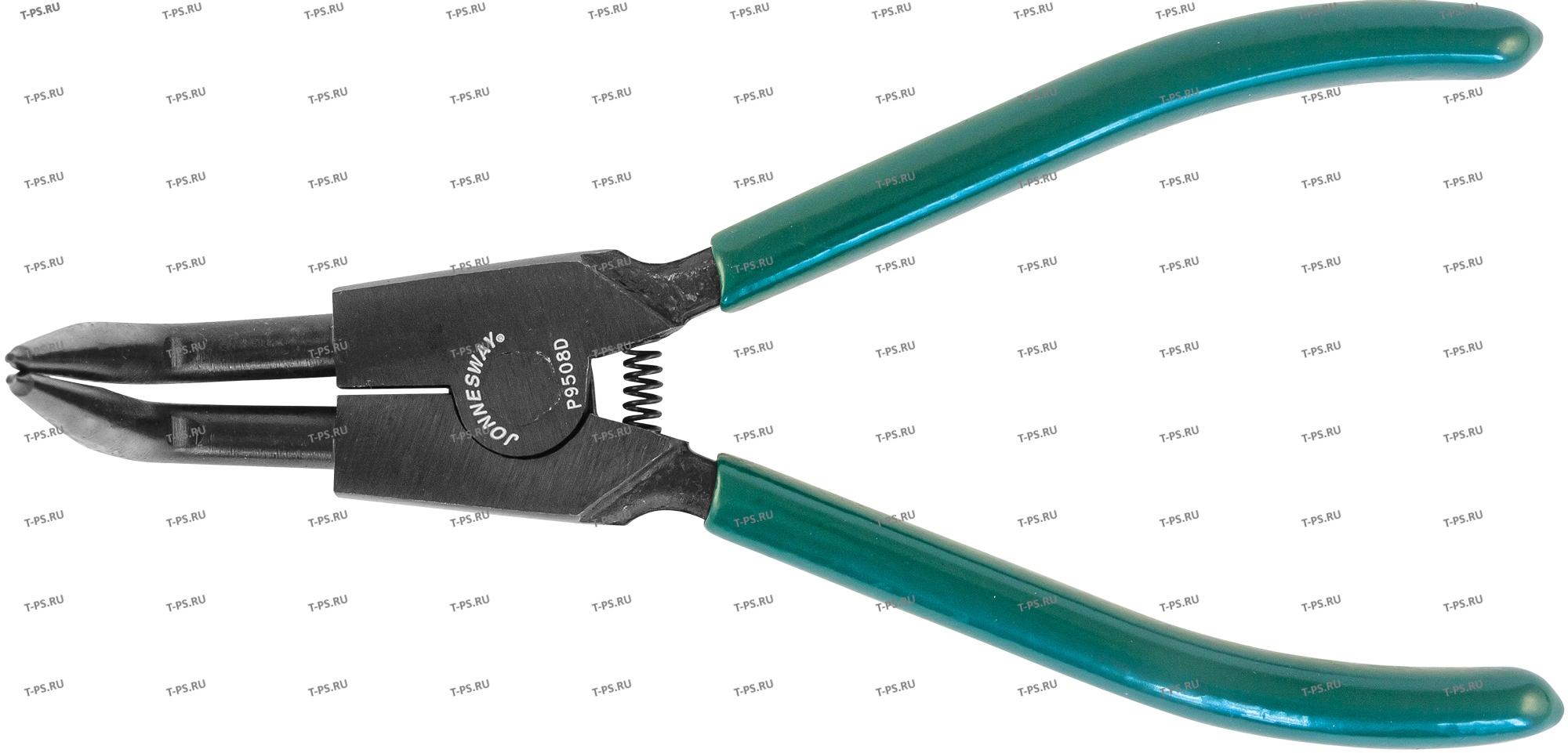 P9508D Щипцы загнутые 90&deg; для стопорных колец удлиненные с ПВХ рукоятками, разжим, 215 мм, 10-32 мм