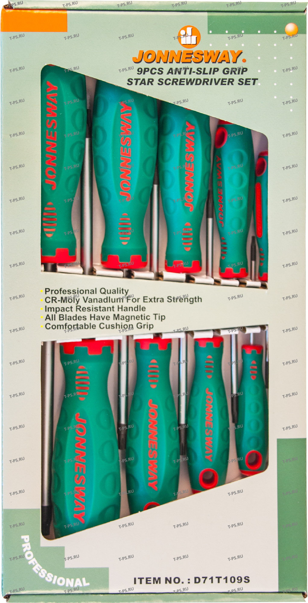 D71T109S Набор отверток стержневых TORX&reg; ANTI-SLIP GRIP, 9 предметов