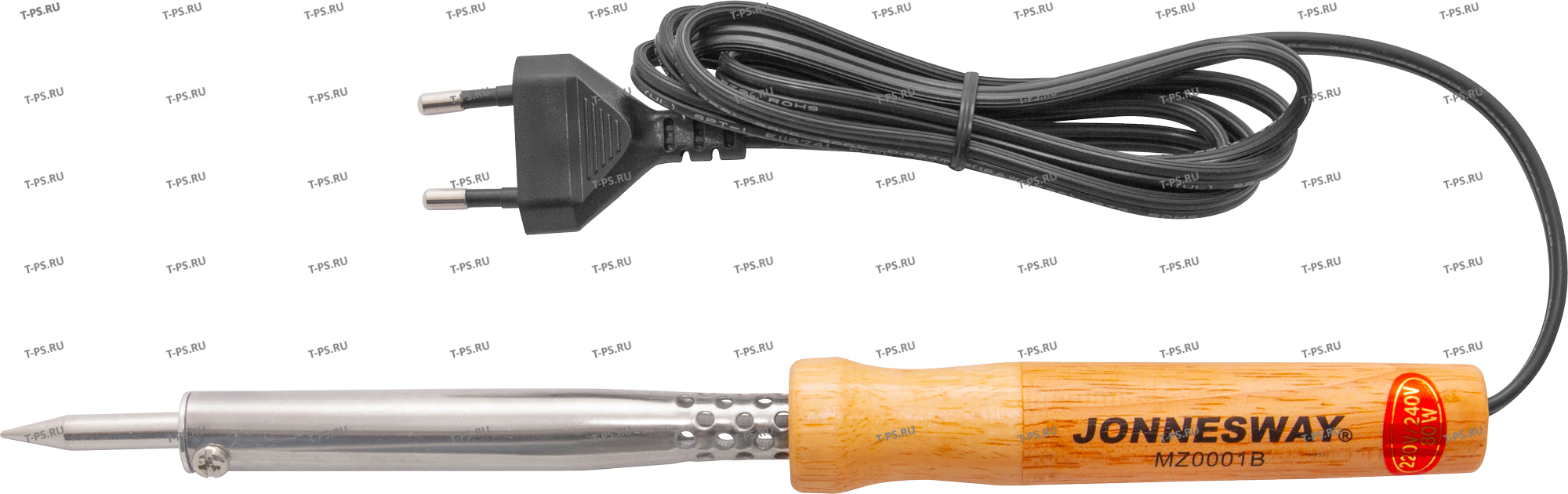 MZ0001B&nbsp;Паяльник электрический с деревянной рукояткой, паяльный стержень 7 мм, 80W, 220V-240V, T=480 C&nbsp;