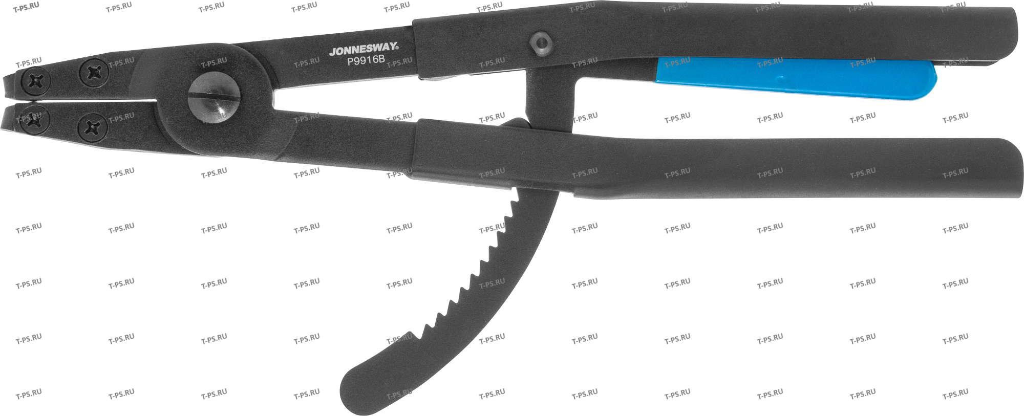 P9916B Щипцы загнутые 90&deg; с фиксатором для стопорных колец, сжим, 85-170 мм, 3.5-4.0 мм, 400 мм