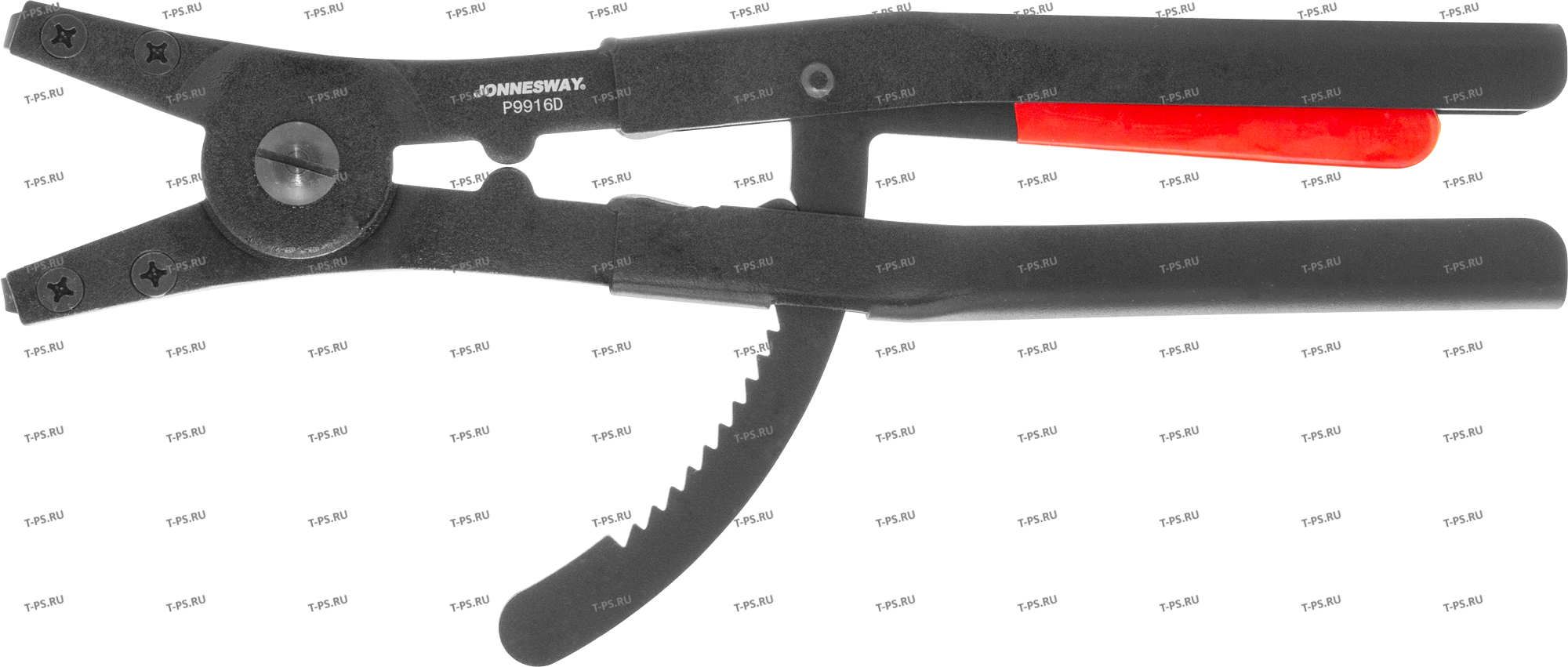 P9916D Щипцы загнутые 90&deg; с фиксатором для стопорных колец, разжим, 85-170 мм, 3.5-4.0 мм, 400 мм