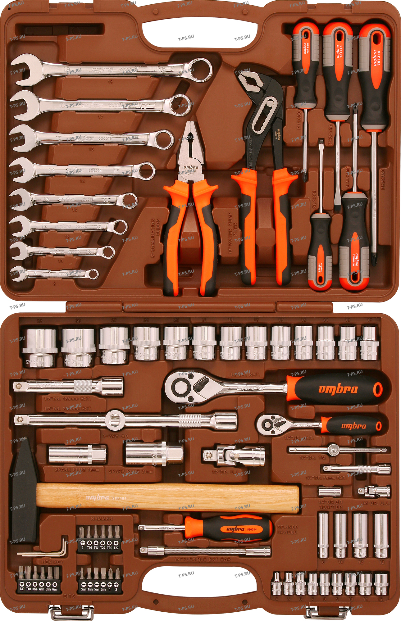 OMT77S12 Набор инструмента универсальный 14, 12DR с головками торцевыми 12-гранными 12DR, 77 предметов