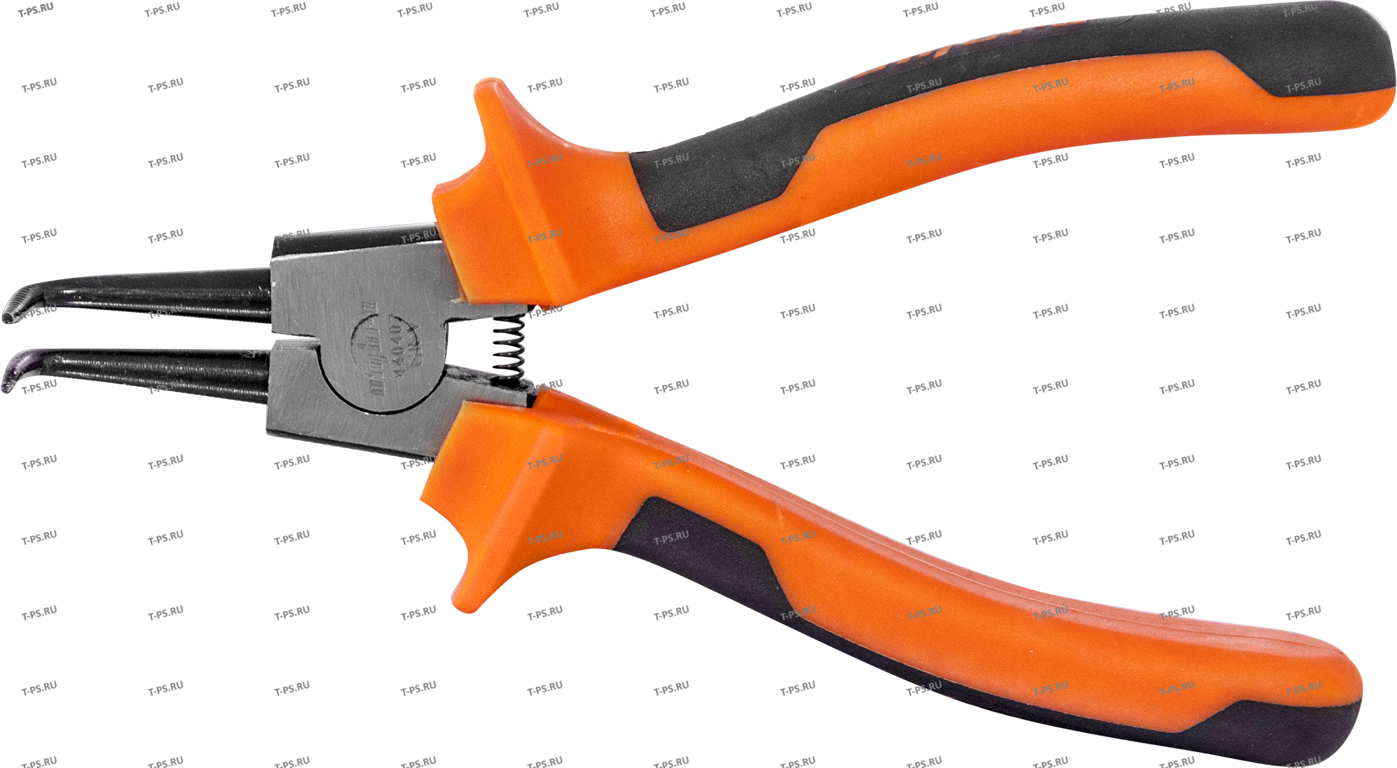 440207 Щипцы загнутые 90&deg;  для стопорных колец с двухкомпонентными рукоятками, сжим, 180 мм, 5-32 мм