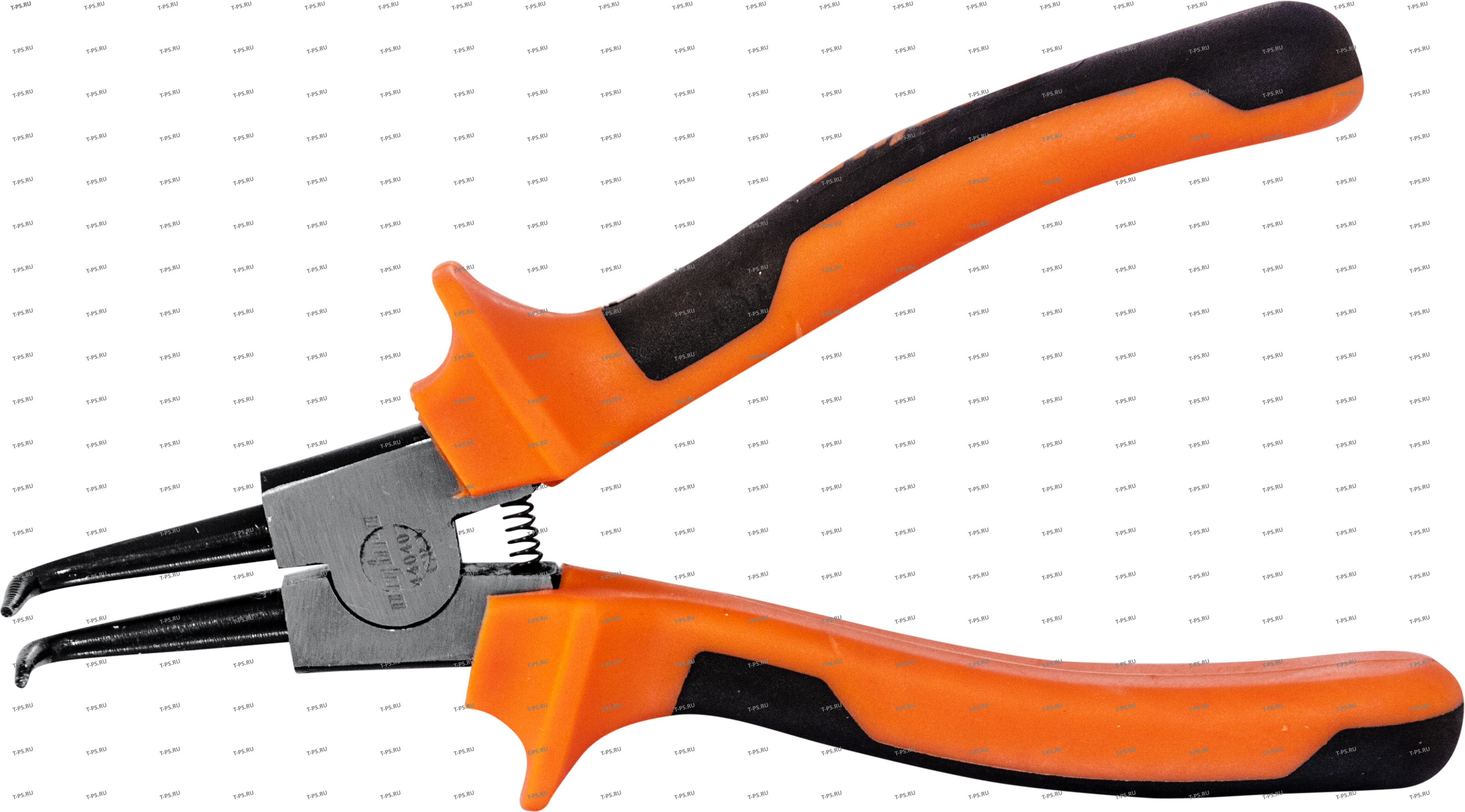 440407 Щипцы загнутые 90&deg;  для стопорных колец с двухкомпонентными рукоятками, разжим, 180 мм, 5-32 мм