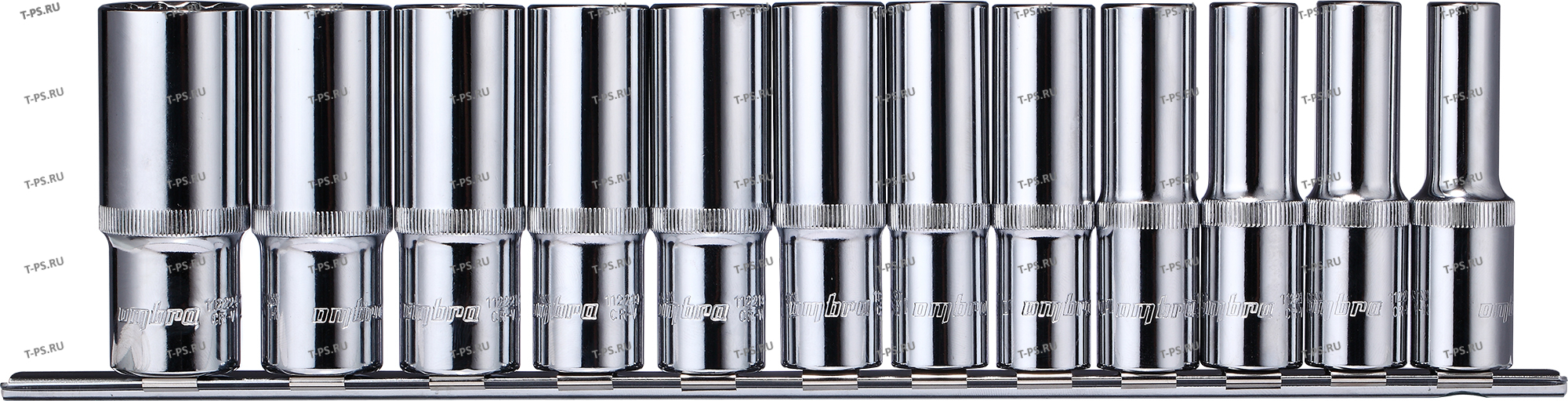 912212 Набор головок торцевых глубоких 12 гранных 12DR на держателе, 10-24 мм, 12 предметов