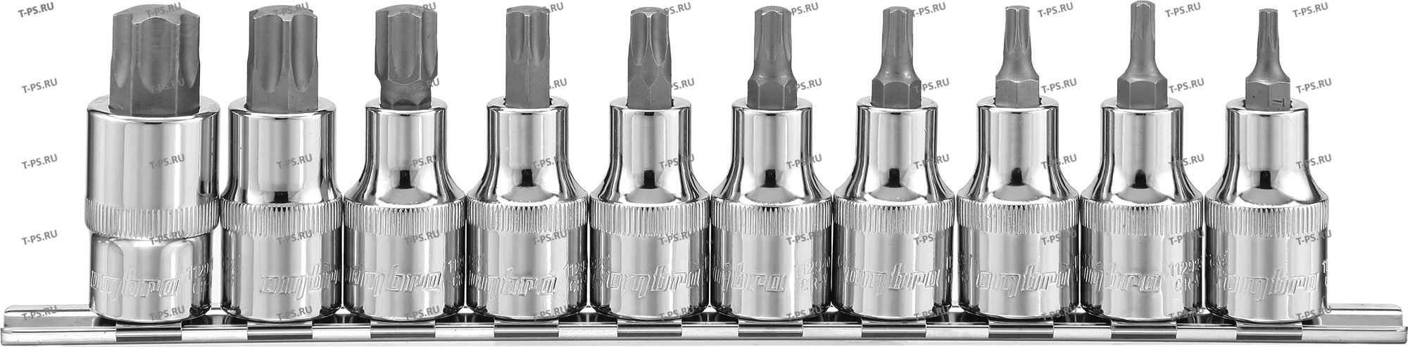 912910 Набор насадок торцевых 12DR с вставками-битами TORX&reg; на держателе, T20-T70, 55 мм, 10 предметов