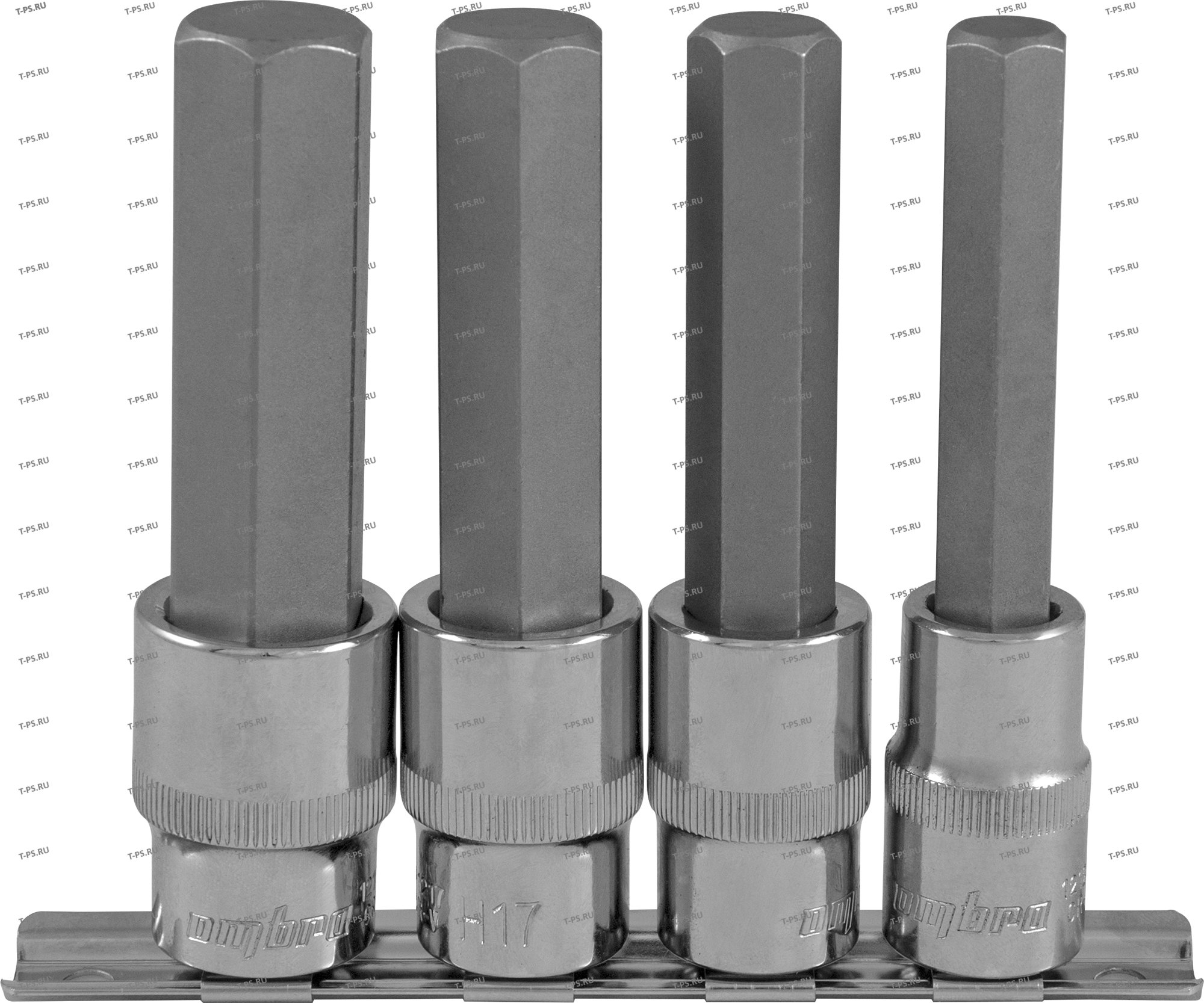 921204 Набор насадок торцевых 12DR с вставками-битами шестигранными на держателе, H12-H19, 100 мм, 4 предмета