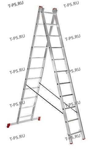 Лестница 2-х секционная алюминиевая 2*11