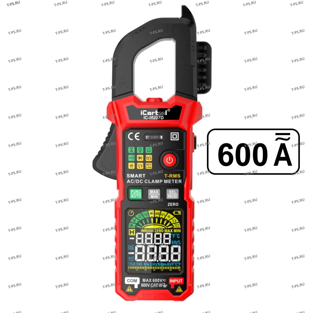 IC-M207D Токовые клещи постоянногопеременного тока 600A c режимом смарт iCartool IC-M207D