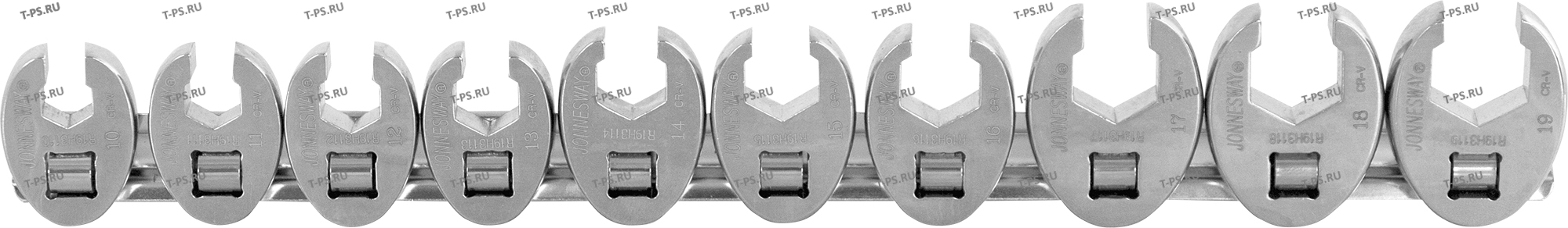 R19H310S Набор ключей воронья лапа 38DR на держателе, 10-19 мм, 10 предметов