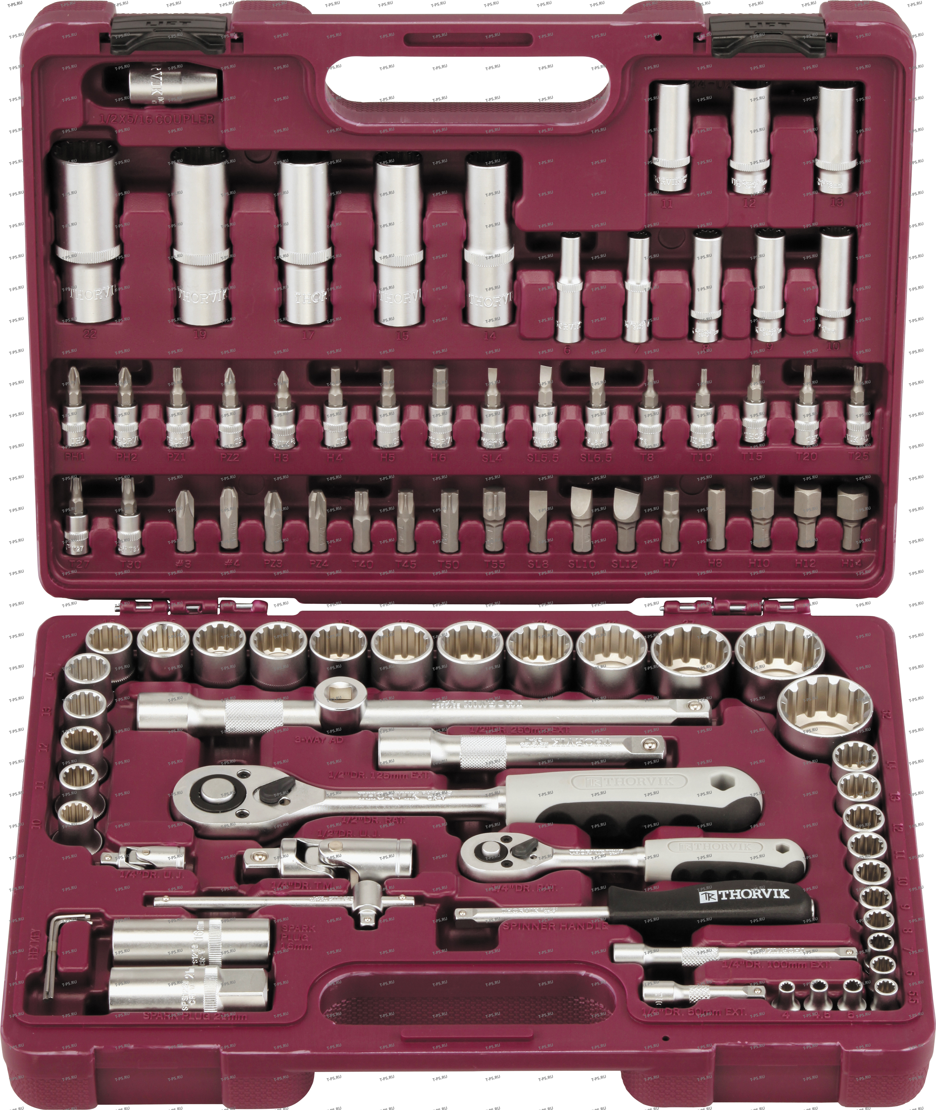 UTS0094MP Набор инструмента универсальный 14, 12DR с головками торцевыми MultiProf, 94 предмета