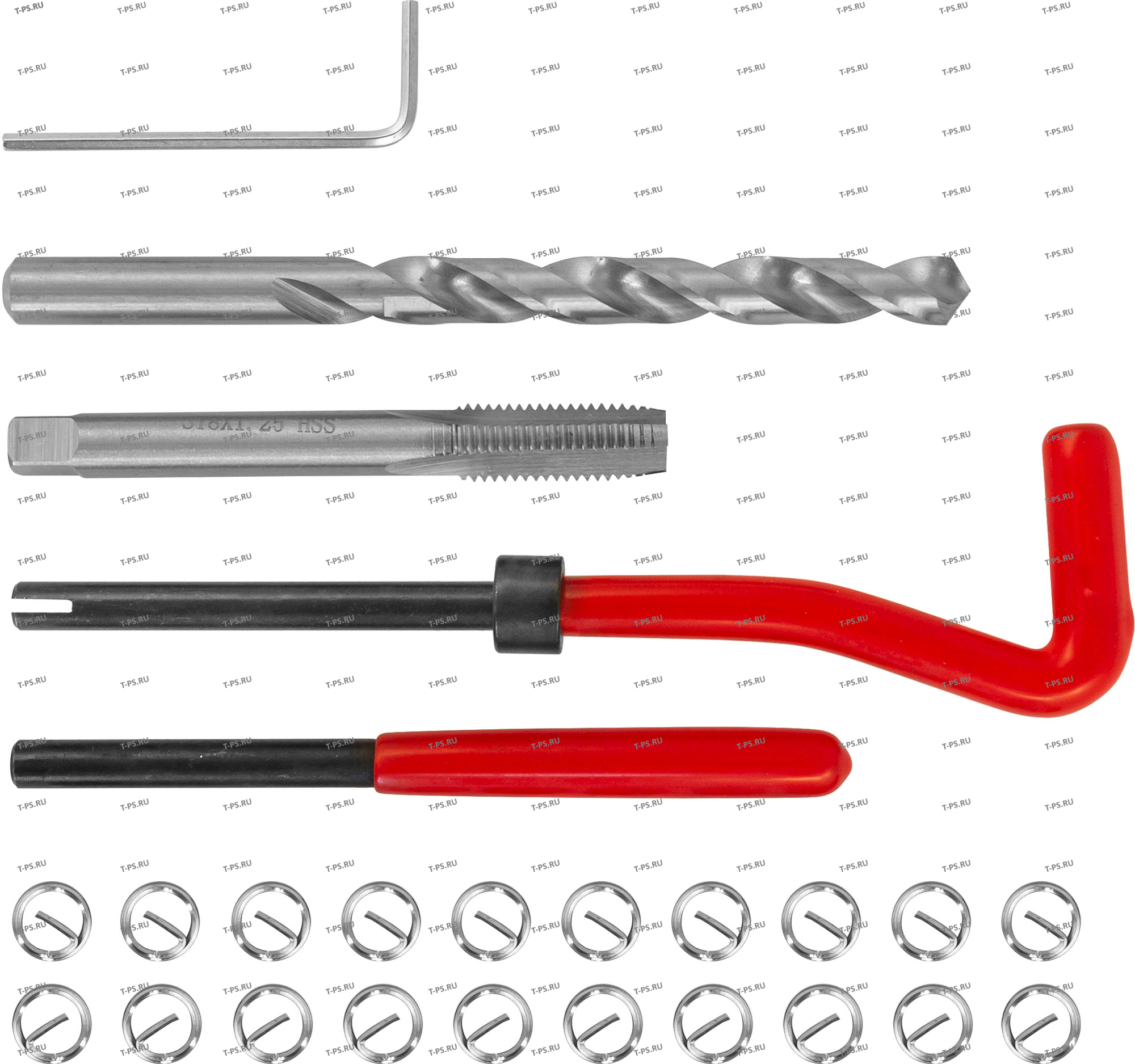 TRIS8125 Набор для восстановления резьбы M8x1.25, 25 предметов