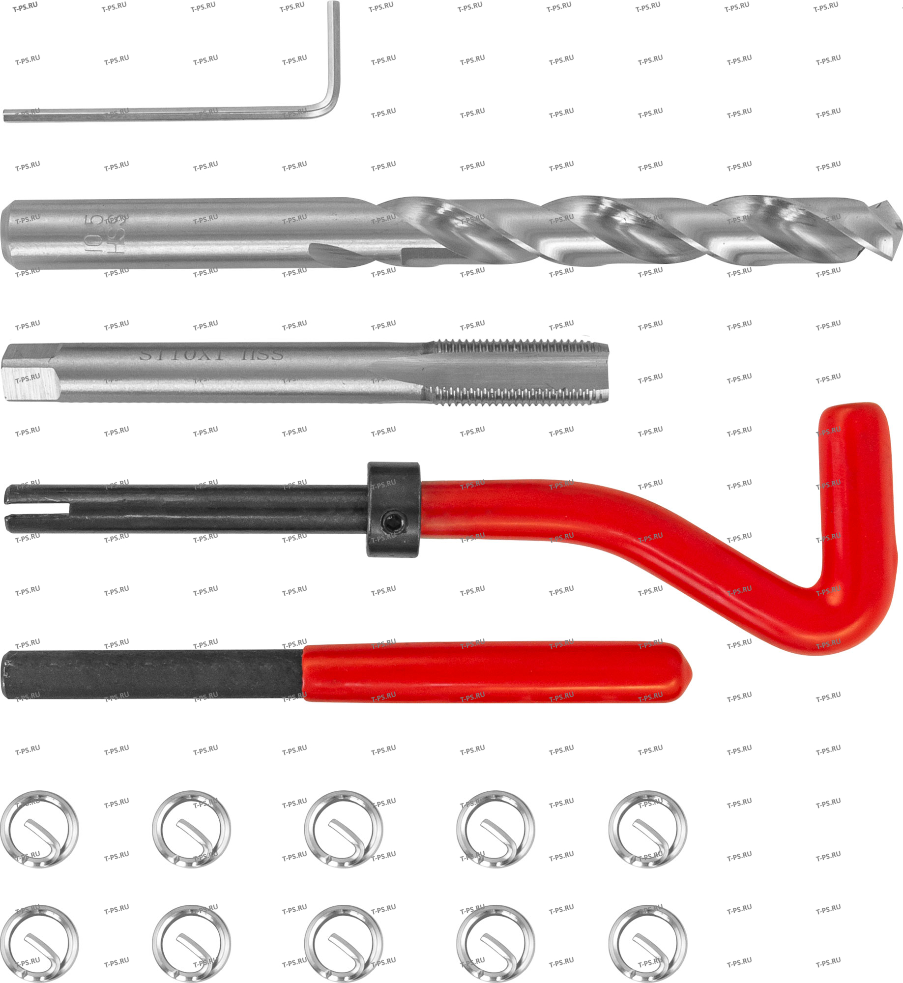 TRIS101 Набор для восстановления резьбы M10x1.0, 15 предметов