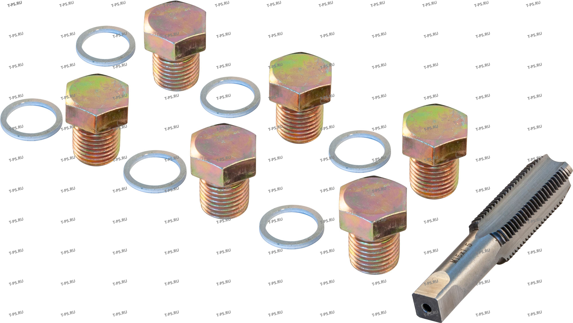 ODPRK1515 Набор для восстановления резьбы сливного отверстия поддона M15х1.5, 7 предметов
